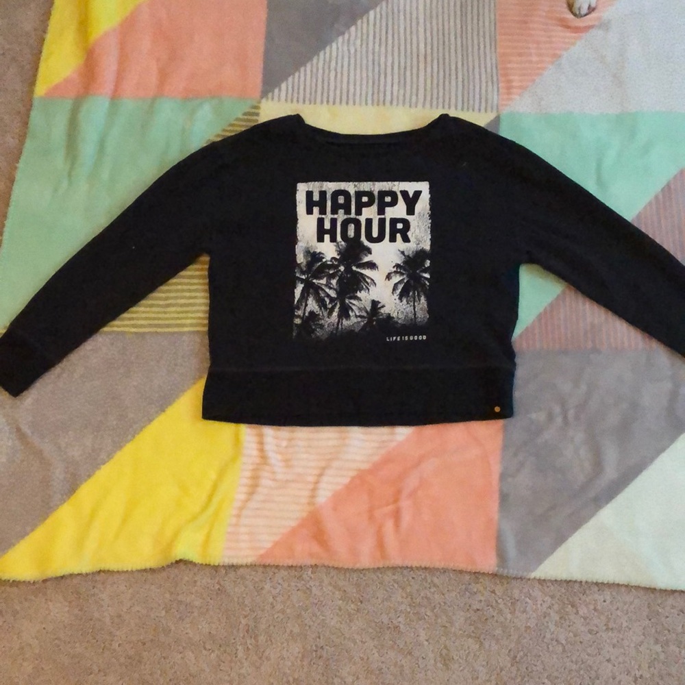 Life is good crewneck long sleeve shirt